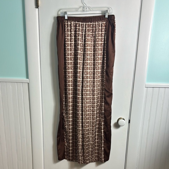 NWT Hansen & Gretel Bille Pant Geo Stamp Brown Wide Leg Size XL - Picture 2 of 16